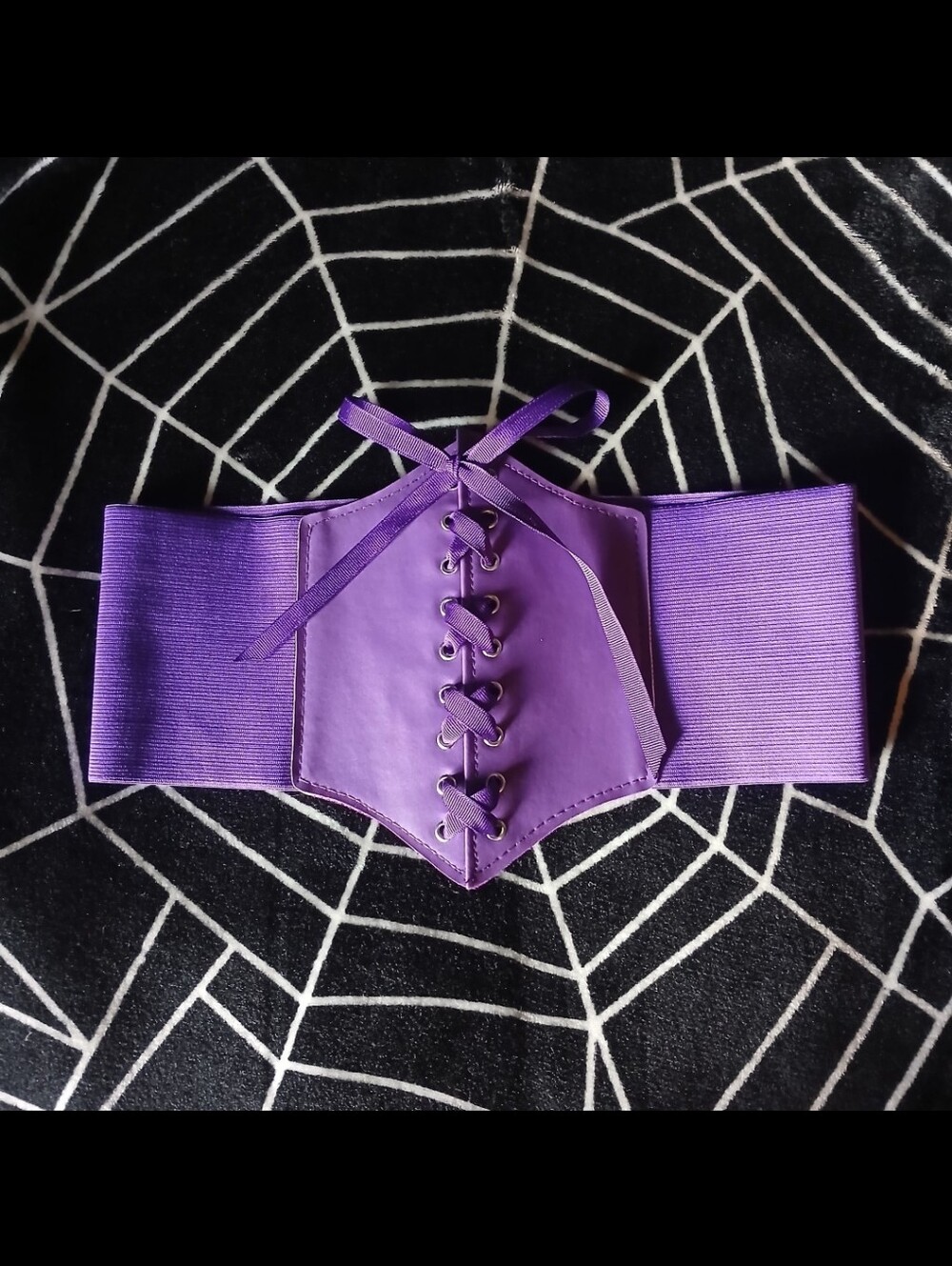 Purple Faux Leather Elastic Corset Belt